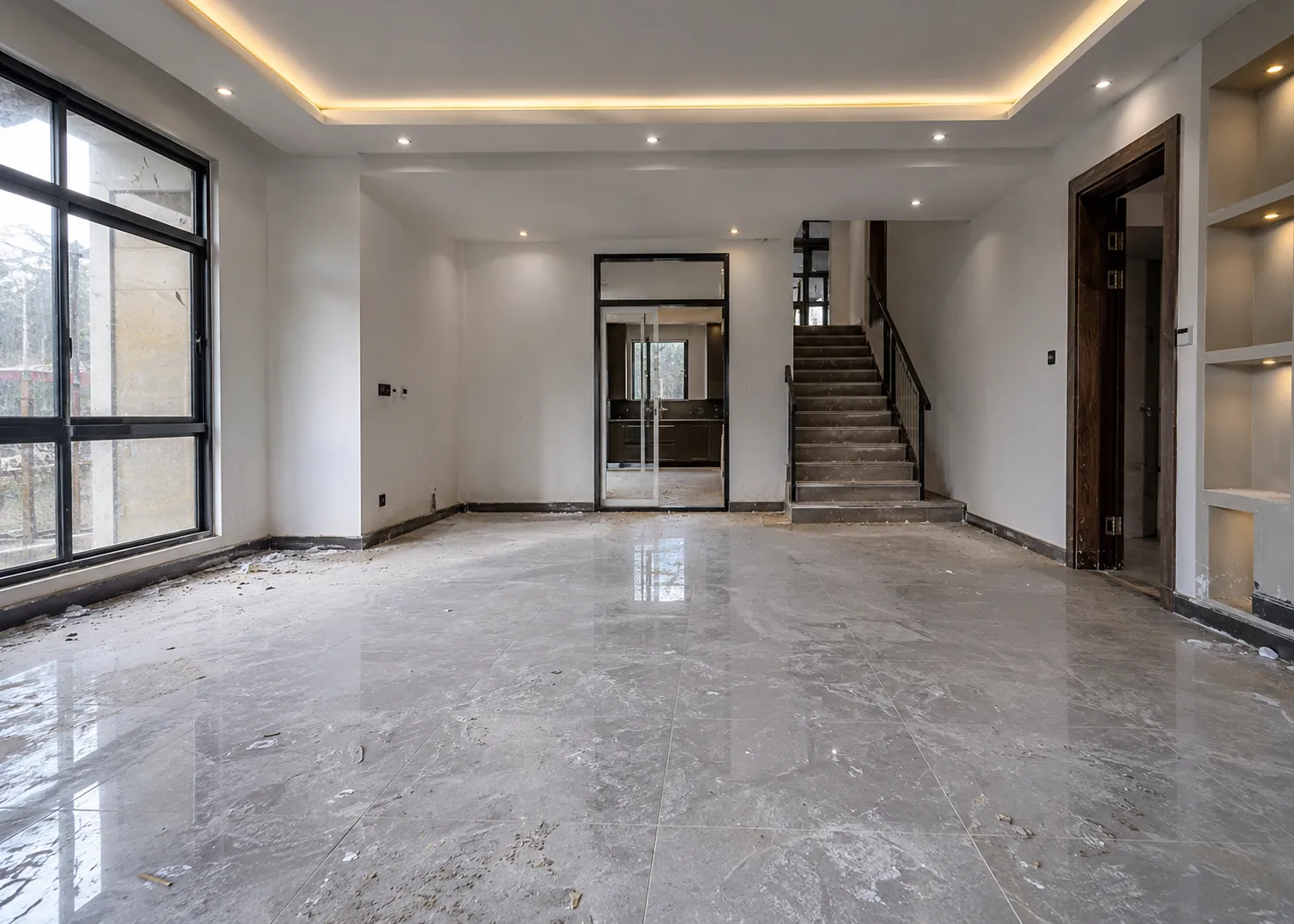 Post-construction clean — new build before