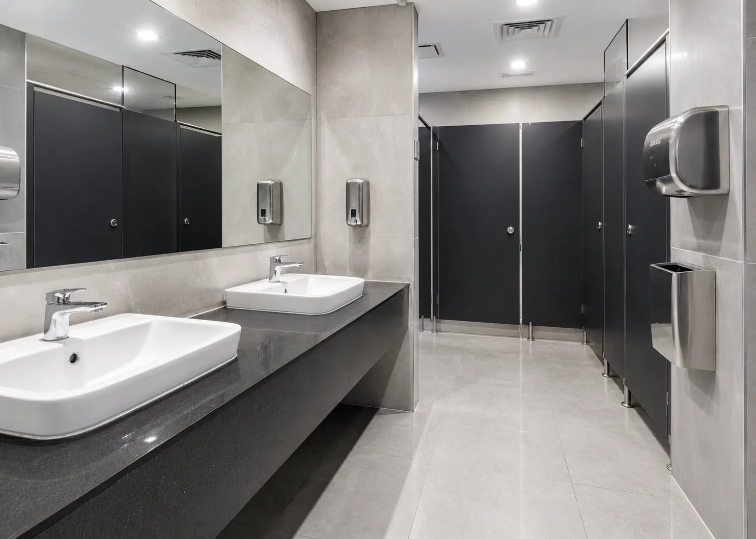 Washroom sanitisation — corporate office after